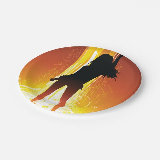 Golden Disco Pappteller (Schrägansicht)