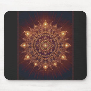 Golden Diwali Mandala - Light In und um Mousepad