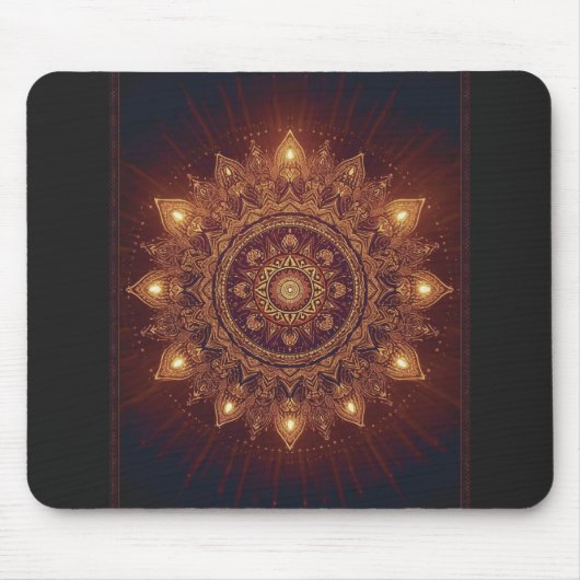 Golden Diwali Mandala - Light In und um Mousepad (Vorne)
