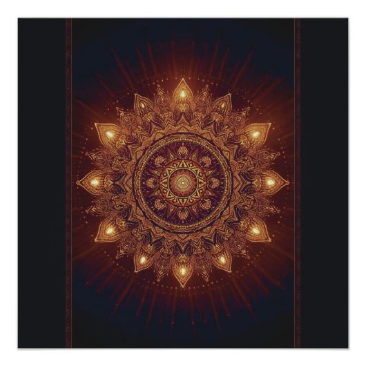Golden Diwali Mandala - Light In und um Poster (Vorderseite)