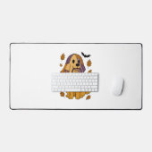 Golden Dog Ghost Halloween Schreibtischunterlage (Tastatur & Maus)