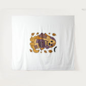 Golden Dog Ghost Halloween Wandteppich (Vorderseite (Horizontal))