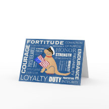 Golden Dog Soldier Qualitäten Danke Karten