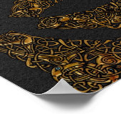 Golden Dogs Celtic Knot Poster (Ecke)