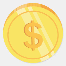 Golden Dollar Coins Runder Aufkleber