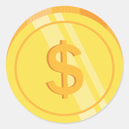 Golden Dollar Coins Runder Aufkleber (Vorderseite)