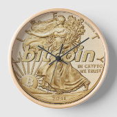 Golden Dollar Funny Bitcoin Kryptowährung HODL Uhr (Vorderseite)