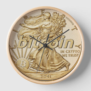 Golden Dollar Funny Bitcoin Kryptowährung HODL Uhr