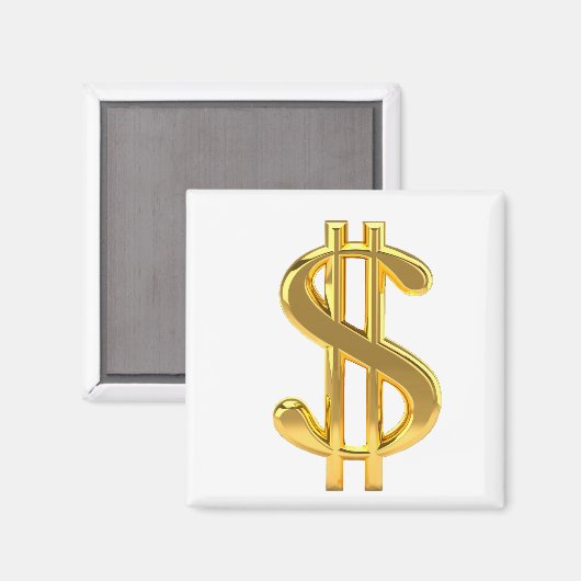Golden Dollar Sign Magnet (Vorderseite/Rückseite)