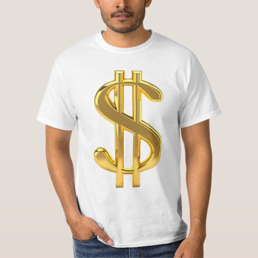 Golden Dollar Sign T Shirt (Vorderseite)