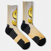 Golden Dollar Sparkling-Symbol für Geld Socken (Rechts)