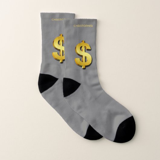 Golden Dollar Sparkling-Symbol für Geld Socken (Paar)
