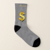 Golden Dollar Sparkling-Symbol für Geld Socken (Links - Innen)