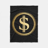 Golden Dollar-Zeichen z.B. 4. Juli Trump 47 R Fleecedecke (Vorderseite)