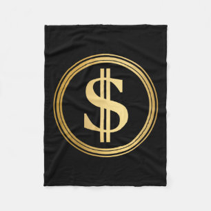 Golden Dollar-Zeichen z.B. 4. Juli Trump 47 R Fleecedecke