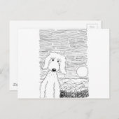 Golden Doodle am Strand Postkarte (Vorne/Hinten)