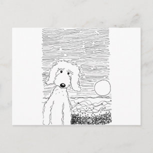 Golden Doodle am Strand Postkarte