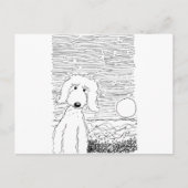Golden Doodle am Strand Postkarte (Vorderseite)
