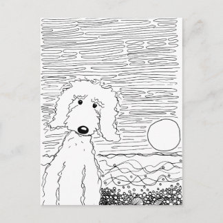 Golden Doodle am Strand Postkarte