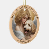 Golden Doodle Angel Personalisierte Gedenkstätte Keramik Ornament (Rechts)