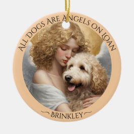 Golden Doodle Angel Personalisierte Gedenkstätte Keramik Ornament
