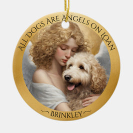 Golden Doodle Angel Personalisierte Gedenkstätte Keramik Ornament