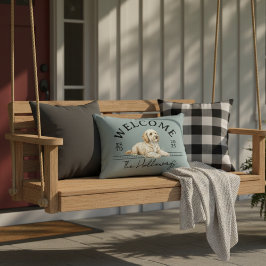 Golden Doodle Benutzerdefinierter Familienname Wil Dekokissen