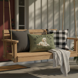 Golden Doodle Benutzerdefinierter Familienname Wil Dekokissen