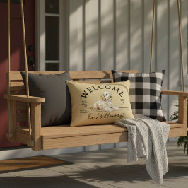 Golden Doodle Benutzerdefinierter Familienname Wil Dekokissen