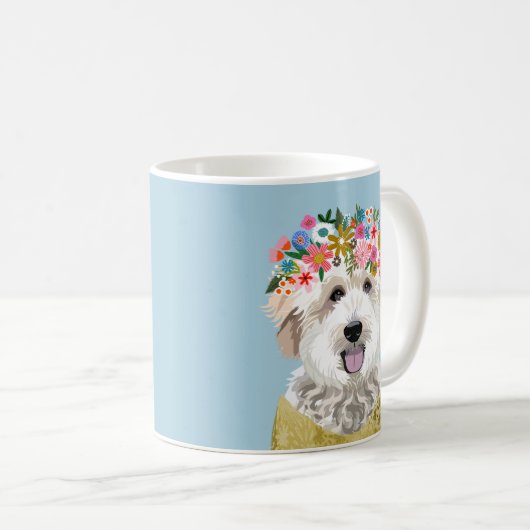 Golden Doodle Blume Kaffeetasse (VorderseiteRechts)