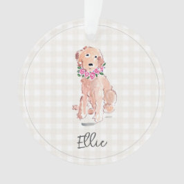 Golden Doodle Blume Wasserfarbe Ornament