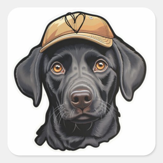 Golden Doodle Cap Kids Sticker Design Stickers (Vorderseite)