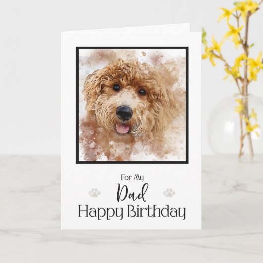 Golden Doodle Cavapoo Happy Birthday Vater Karte (Gelbe Blume)