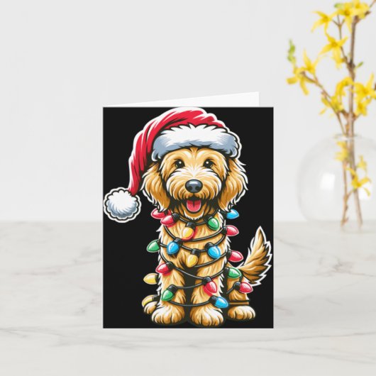Golden Doodle Christmas Tree Xmas Dog Pajamas Gold Karte (Gelbe Blume)