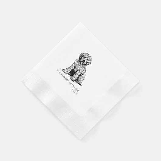 Golden Doodle Cocktail Napkin Serviette (Ecke)