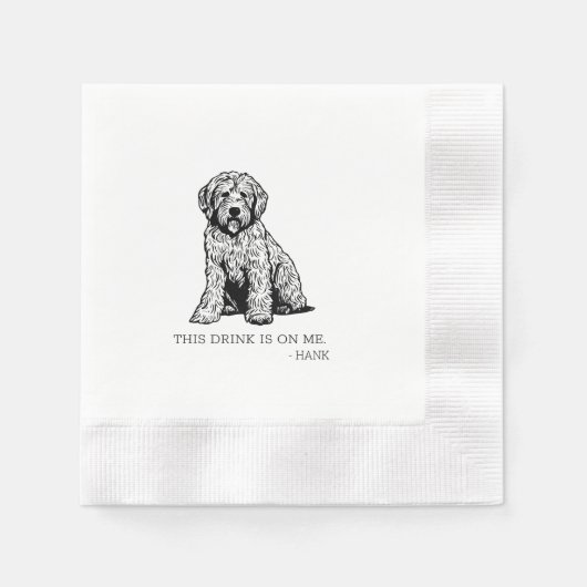 Golden Doodle Cocktail Napkin Serviette (Vorderseite)