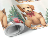 Golden Doodle Decorating Christmas Cookies Geschenkpapier (Rolleneckpunkt)