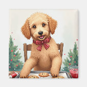 Golden Doodle Decorating Christmas Cookies Magnet (Vorne)