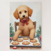 Golden Doodle Decorating Christmas Cookies Puzzle (Vertikal)
