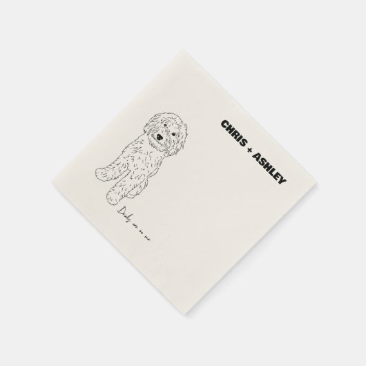 Golden Doodle Dog Cocktail Napkin für Hochzeit Serviette (Ecke)