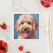Golden Doodle | Dog Watercolor Painting Pet Serviette (Beispiel)
