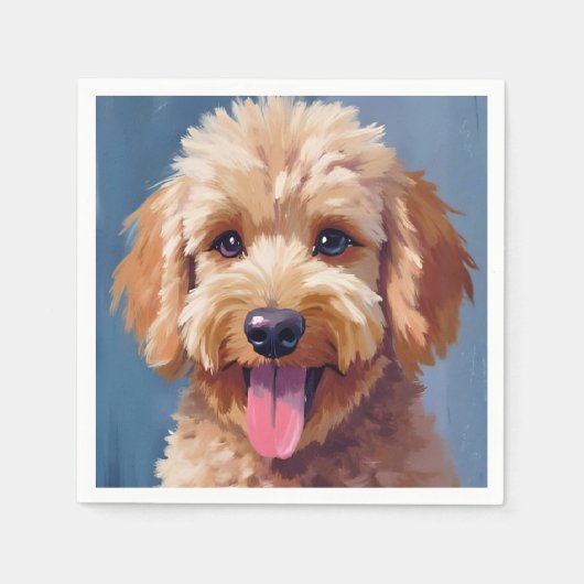 Golden Doodle | Dog Watercolor Painting Pet Serviette (Vorderseite)