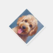 Golden Doodle | Dog Watercolor Painting Pet Serviette (Ecke)