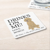 Golden Doodle Dog Wedding Rechteckiger Pappuntersetzer (angewinkelt)