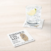 Golden Doodle Dog Wedding Rechteckiger Pappuntersetzer (Vor Ort)