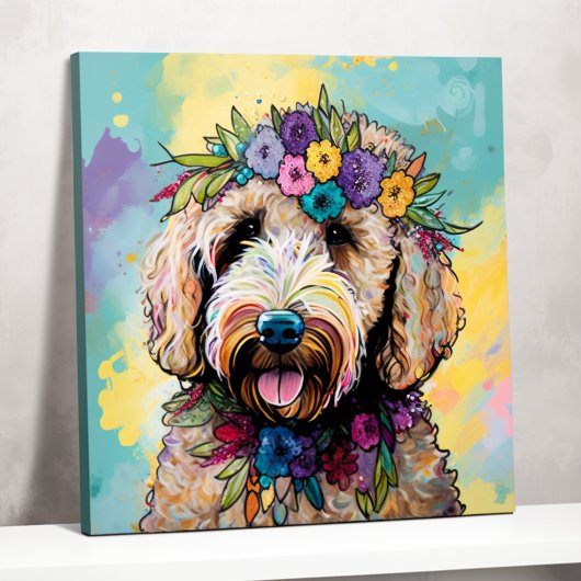 Golden Doodle Dreams: Florals und Spaß Poster