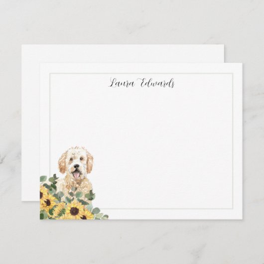 Golden Doodle Eukalyptus Personalisiert Mitteilungskarte (Vorne/Hinten)