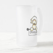 Golden Doodle Fan Mattglas Bierglas (VorderseiteRechts)