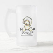 Golden Doodle Fan Mattglas Bierglas (Links)