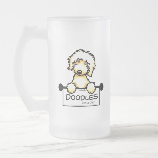 Golden Doodle Fan Mattglas Bierglas (Links)